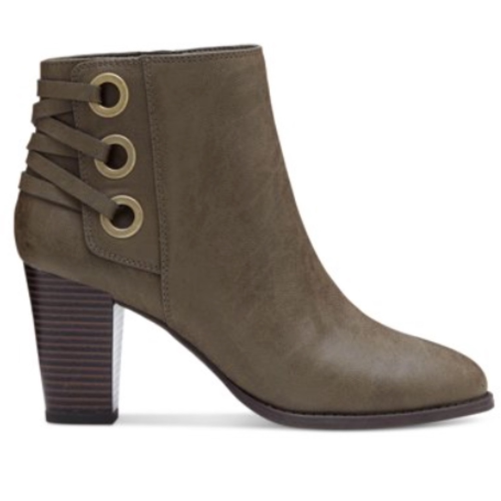 INC Jessa Mushroom Bootie with Crisscross Lace Up Side Heel